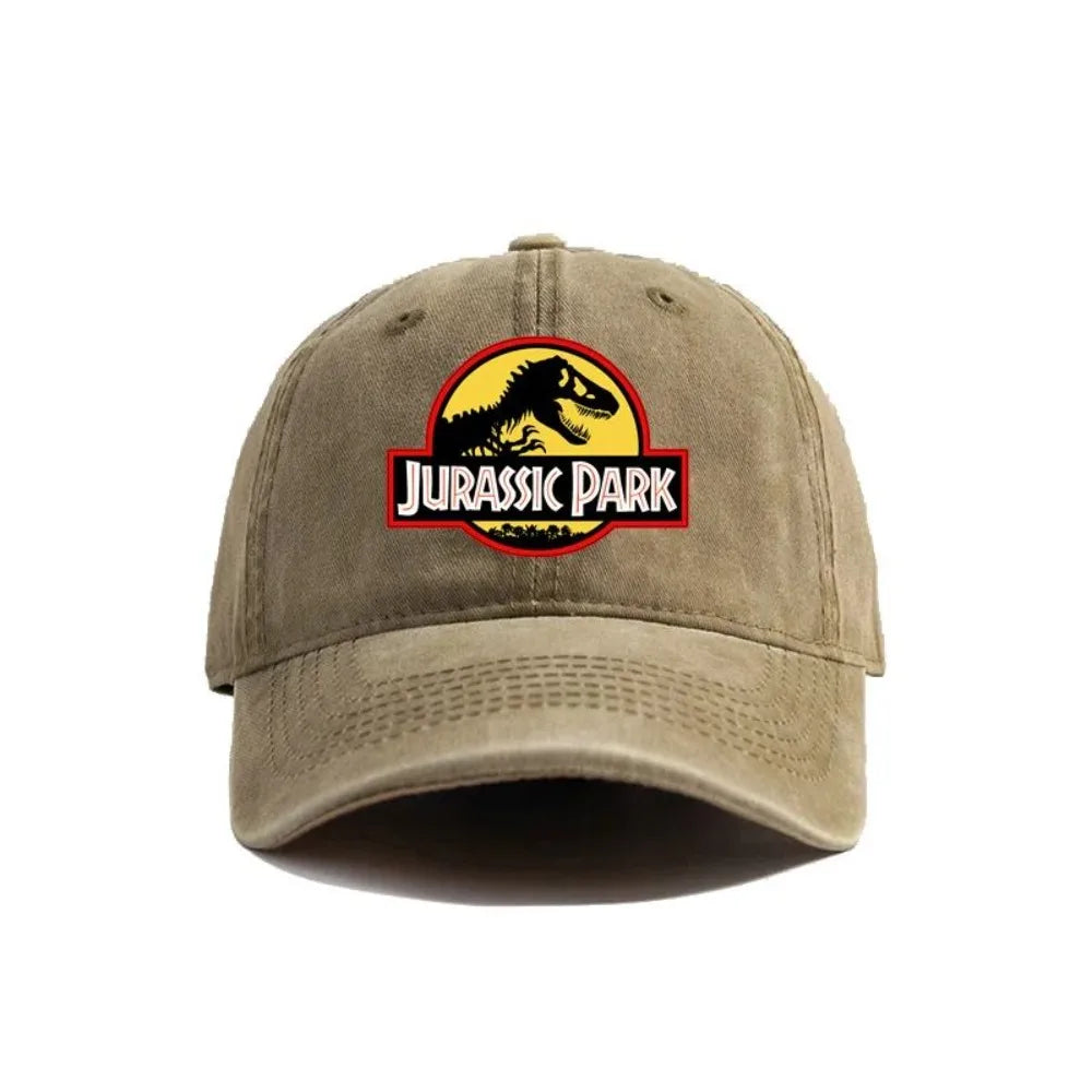 Jurassic Park Baseball Cap Distressed Hats Dinosaur Men Retro Outdoor Summer Adjustable Hat Casual