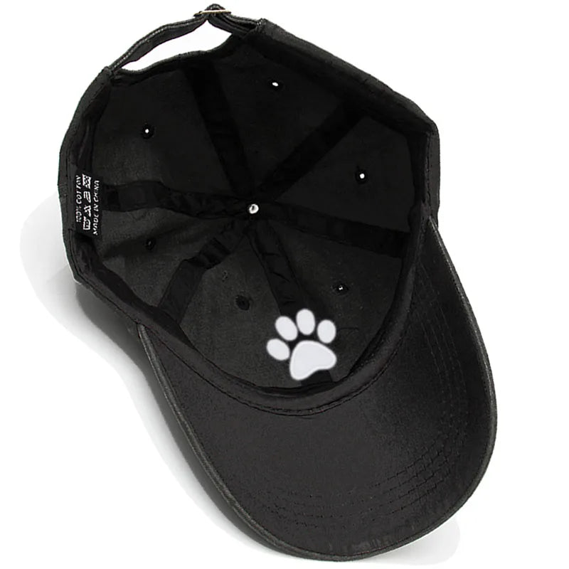 Dog Paw Embroidered Baseball Cap Women Men Adjustable Washed Cotton Dad Hat Unisex Classic Golf Caps