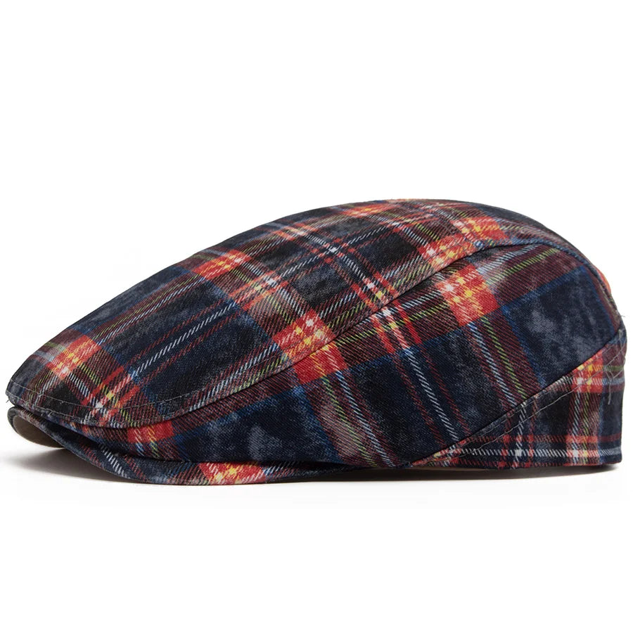 Y2k Plaid Beret Summer Women Hat Vintage Caps For Men Casual Female Sun Soft Flat Hats Visor Newsboy Cap Unisex Adjustable New