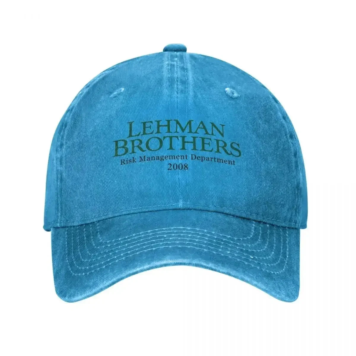 Retro Lehman Brothers Risk Management Department 2008 Trucker Hat Unisex Distressed Washed Headwear