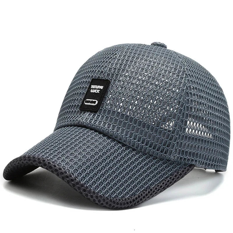 Men's Mesh Baseball Cap Breathable Summer Caps Dad Hat Outdoor Fishing Hats Bone Gorras Snapback Trucker Cap