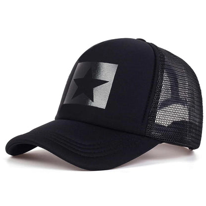 Five-Pointed Star Printed Baseball Net Caps Spring Summer Outdoor Adjustable Casual Hats Sunscreen