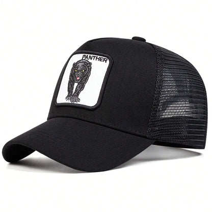 Unisex Leopard Embroidery Baseball Net Caps Spring Summer Outdoor Adjustable Casual Hats Sunscreen