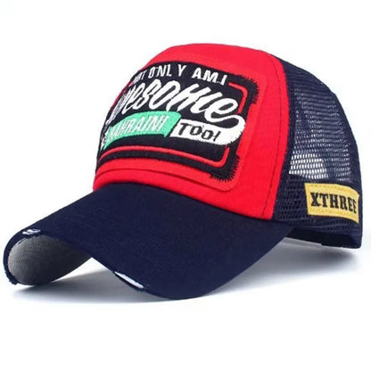 Spring Summer Mesh Embroidery Letter Awesome Baseball Cap Women S Hat Men Outdoor Sunscreen