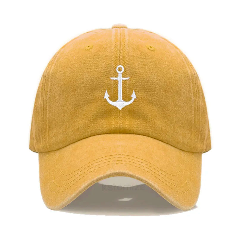 Anchor Embroidered Baseball Cap Women Men Adjustable Soft Washed Cotton Dad Hat Unisex Classic Golf