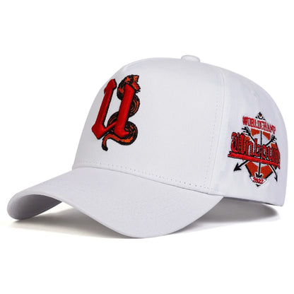 Unisex U Letter Snake Embroidery Baseball Caps Spring Autumn Outdoor Adjustable Casual Hats Hip Hop
