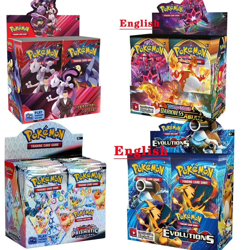 360 Pokémon TCG English Cards Set – Destined Rivals, Prismatic Evolutions, Stellar Crown, 151 & Ultra Prism Booster Trading Cards Gift