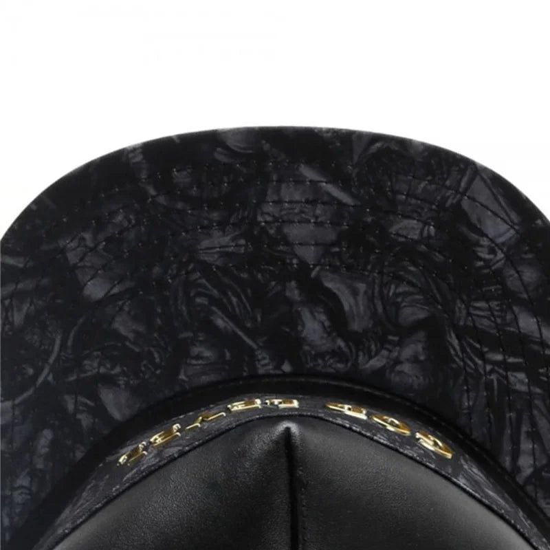 Luxury Brand Leather Baseball Cap Men Women Hiphop Knight Snapback Hat Kpop Adult Outdoor Casual