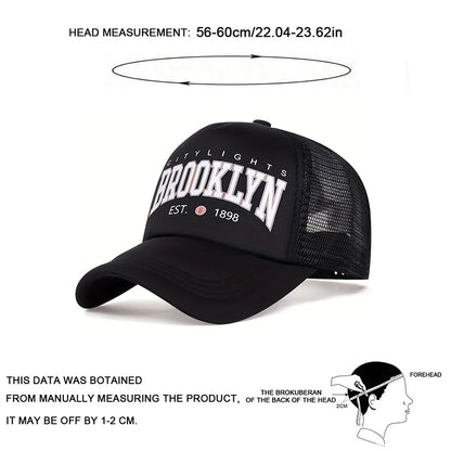 Unisex Brooklyn Printing Baseball Net Caps Spring Summer Outdoor Adjustable Casual Hats Sunscreen