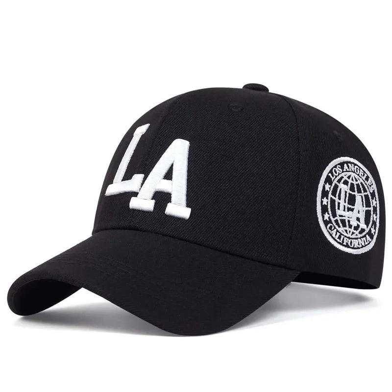 Unisex La Letter Embroidery Snapback Baseball Caps Spring Autumn Outdoor Adjustable Casual Hats