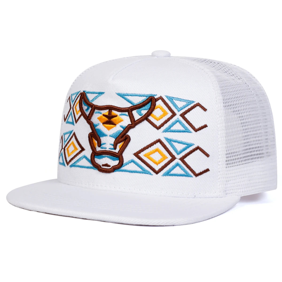 Unisex Ox Head Embroidery Hip-Hop Net Hats Spring Summer Outdoor Adjustable Casual Baseball Caps
