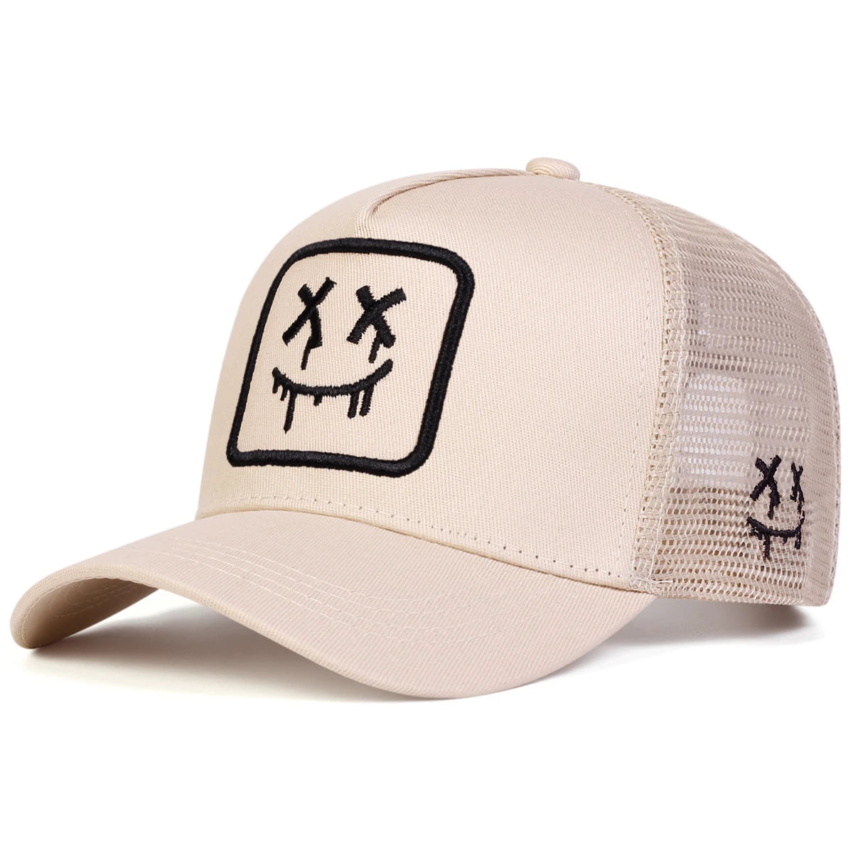 Unisex Xx Smiling Face Embroidery Baseball Net Caps Spring Summer Outdoor Adjustable Casual Hats