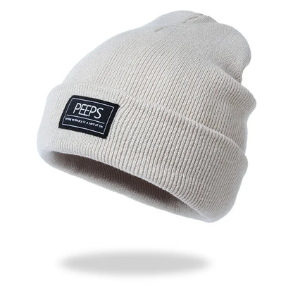 Women Men Knitted Beanie Hat Cap Autumn Winter Male Lady Casual Embroidered Boy Girl