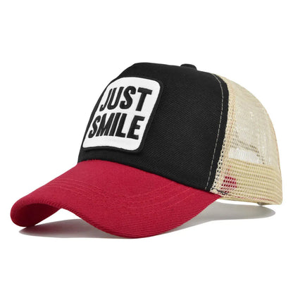 Letters Embroidered Mesh Baseball Cap Men Women Hip Hop Snapback Adjustable Outdoor Sports