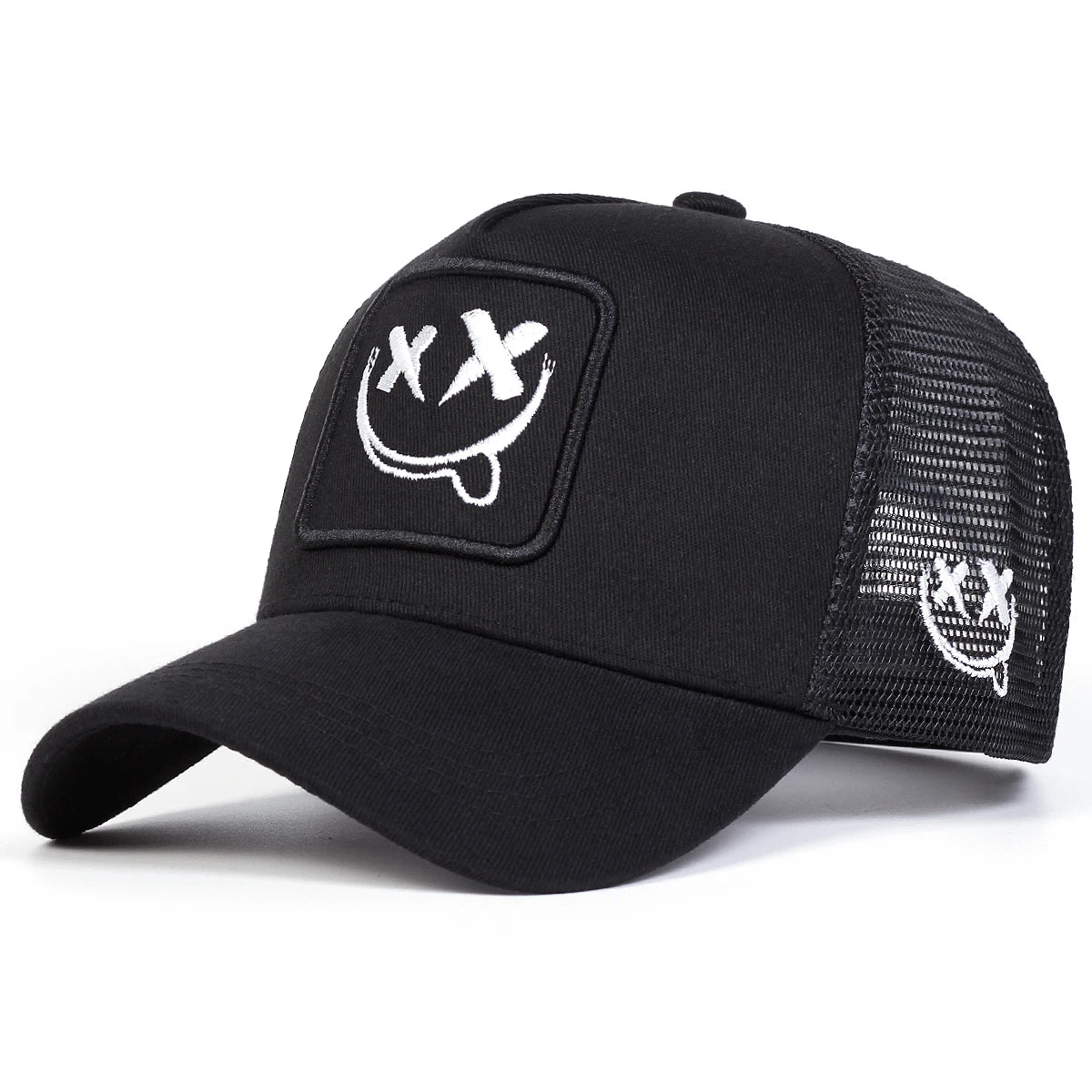 Unisex Xx Smiling Face Embroidery Baseball Net Caps Spring Summer Outdoor Adjustable Casual Hats Hip