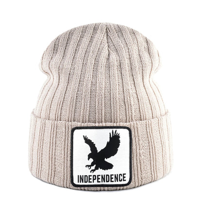Knitted Skullies Beanie With Animals Patch Men Women Outdoor Casual Sport Hats Autumn Winter Solid Color Hip Hop Beanies