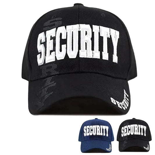 Unisex Security Letter Embroidery Baseball Caps Spring Autumn Outdoor Adjustable Casual Hats