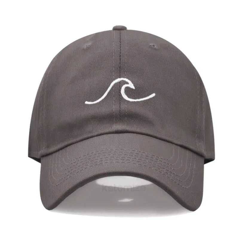 Men S Baseball Cap Women Washed Cotton Waves Embroidery Dad Hat Sport Golf Caps Man Sun Hats