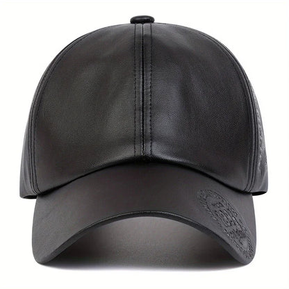Unisex Vintage Leather Baseball Caps Spring Autumn Outdoor Sunscreen Hat Adjustable Casual Trucker