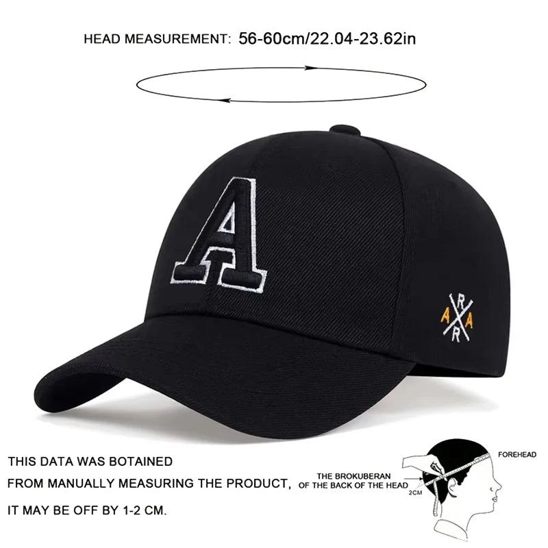 Unisex Letter Embroidery Baseball Cap Spring Autumn Snapback Hat Adjustable Casual Sunscreen