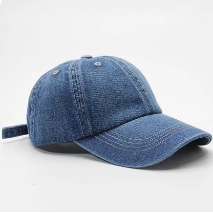 55-58cm Denim Cotton Baseball Cap Cowboy Jean Hat Dad Trucker Outdoor Sport Adjustable Snapback Men