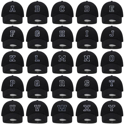 Initial Letter A-Z Embroider Baseball Cap Men Womne Soft Cotton Team Sport Visors Snapback Caps