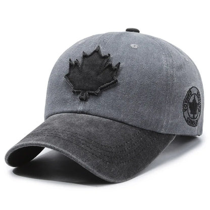 European American Maple Leaf Retro Baseball Men Women Washed Cotton Duck Tongue Spring Summer