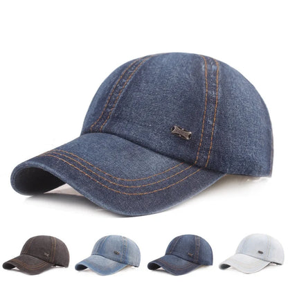 Vintage Washed Cotton Baseball Cap Men Women Denim Dad Hat Adjustable Trucker Style Low Profile Sun