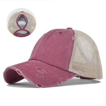 Summer Travel Peaked Cap Men S Solid Mesh Breathable Hip-Hop Hat Sun Visor Adjustable Trucker