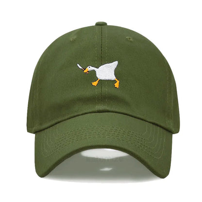 Unisex Dad Hat Embroidered Goose Pattern Fashionable Style Duckbill Cap Men Women