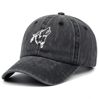 Women S Baseball Cap Men Washed Cotton Wolf Howl Embroidery Dad Hat Sport Golf Caps Man Sun Hats