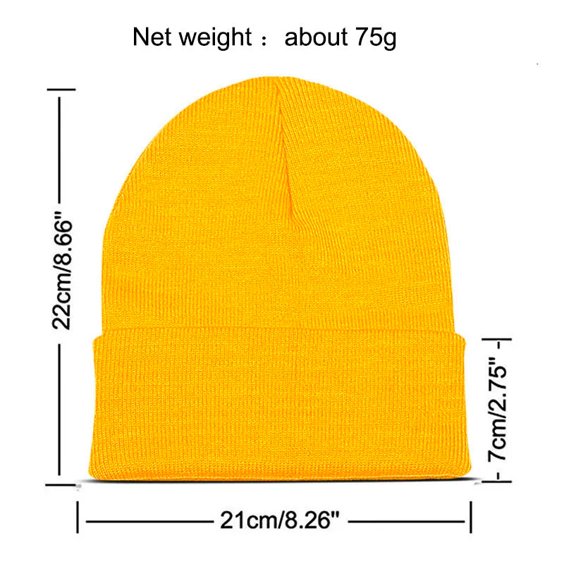 24 Colors Unisex Beanie Hat Men Women Winter Knit Caps Soft Ski Hats - Soft