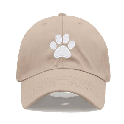 Dog Paw Embroidered Baseball Cap Women Men Adjustable Washed Cotton Dad Hat Unisex Classic Golf Caps