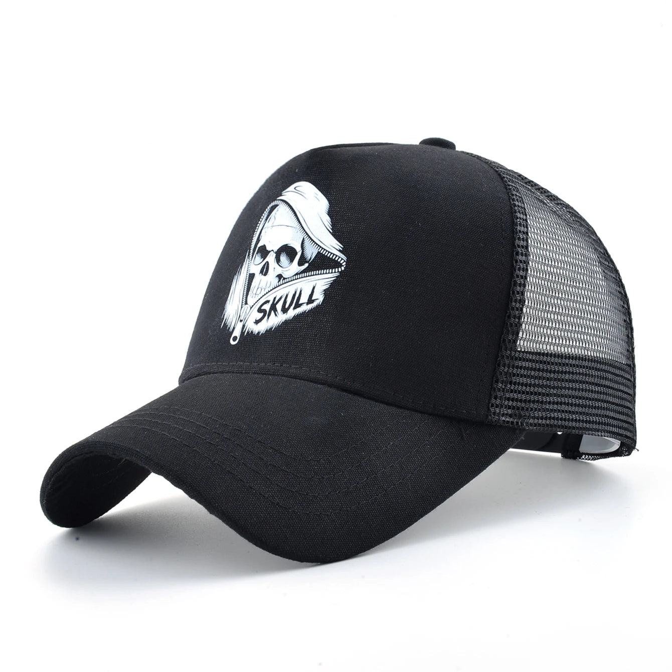Summer Baseball Cap Outdoor Breathable Mesh Trucker Cap Men Women Printing Skull Snapback Hip Hop Caps Adjustable Visor Cap