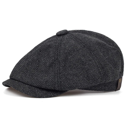 Male Ivy Hat Big Head Man Autumn Winter Newsboy Cap Top Grade Beret Caps