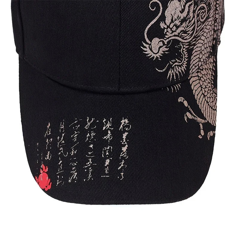 Unisex Golden Dragon Printing Baseball Caps Adjustable Casual Hats Spring Autumn Outdoor Sunscreen