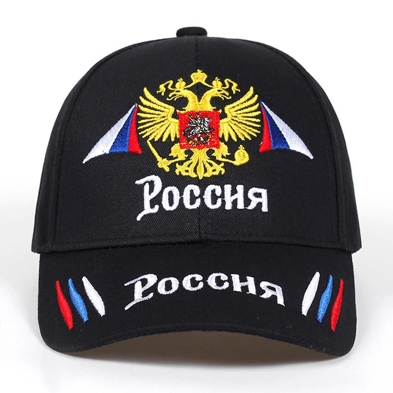 Russian Baseball Cap Cotton Snapback Caps Gold Double-Headed Eagle Embroidery Adjustable Hip Hop Hat