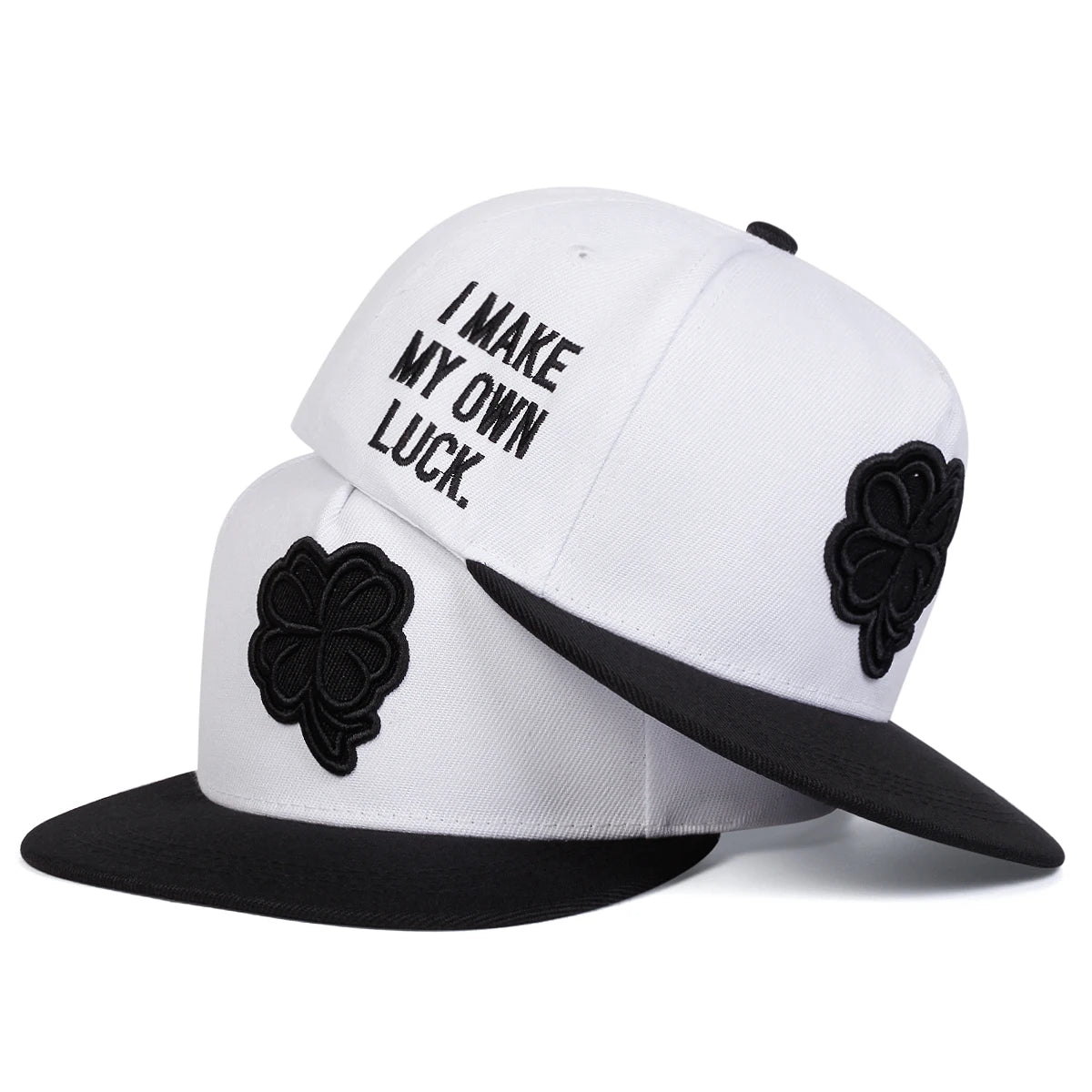 Unisex Four Leaf Clover Embroidery Side Letter Hip-Hop Hats Spring Autumn Outdoor Adjustable Casual