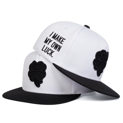 Unisex Four Leaf Clover Embroidery Side Letter Hip-Hop Hats Spring Autumn Outdoor Adjustable Casual