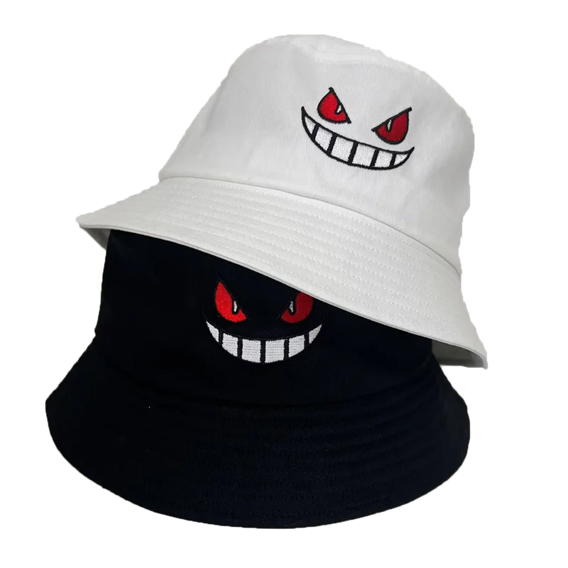 Unisex Light Board Solid Color Big Eyes Embroideried Hats Fishermen Caps Outdoor Casual Cap