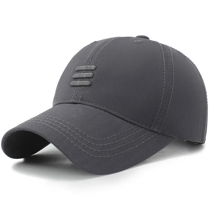 Three Horizontal Lines Embroidery Baseball Caps Spring and Autumn Outdoor Adjustable Casual Hats Sunscreen Hat