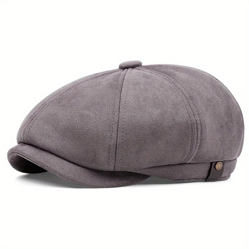 Suede Winter Retro Newsboy Caps Men Gentry Outdoor Octagonal Hat Painters Hats Adjustable Gatsby