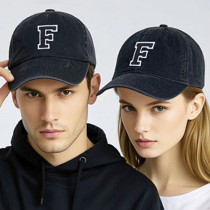 Initial Letter A-Z Embroider Baseball Cap Men Womne Washed Cotton Dad Hat Team Sport Visors Snapback