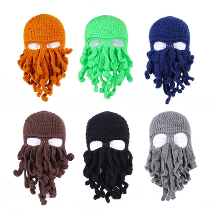 Handmade Tentacle Octopus Cotton Hat Crazy Party Squid Balaclava Winter Warm Skull Bean Men Best