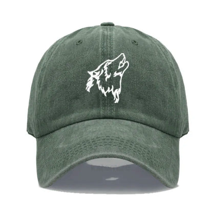 Women S Baseball Cap Men Washed Cotton Wolf Howl Embroidery Dad Hat Sport Golf Caps Man Sun Hats