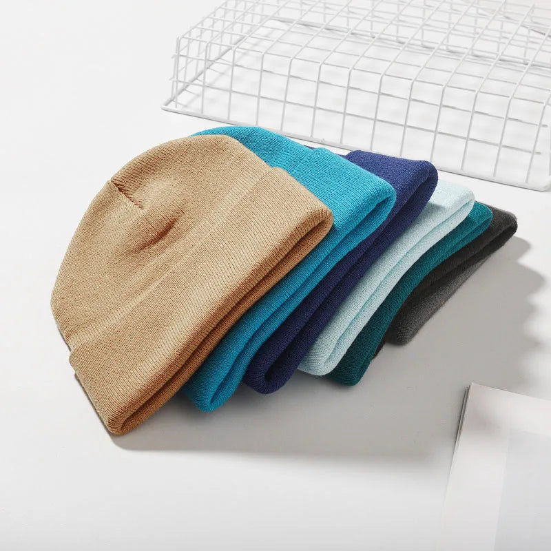 24 Colors Unisex Beanie Hat Men Women Winter Knit Caps Soft Ski Hats - Soft