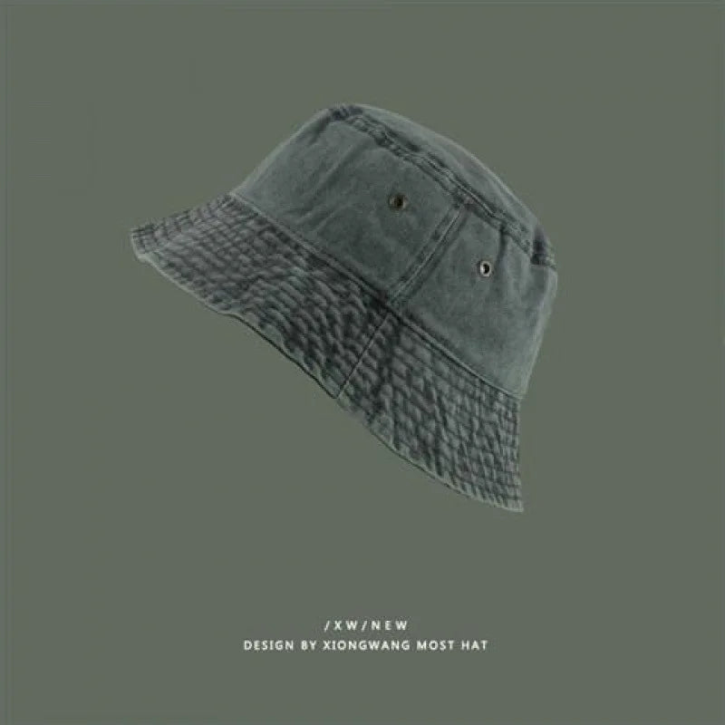 Women Men Washed Denim Solid Vintag Bucket Hats Lady Male Spring Summer Autumn Panama Fisherman Cap