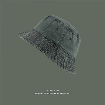 Women Men Washed Denim Solid Vintag Bucket Hats Lady Male Spring Summer Autumn Panama Fisherman Cap