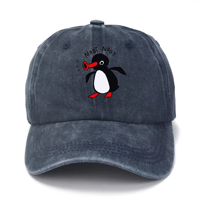 New Pingu Pinga Penguin TV Print Baseball Caps Unisex Washed Denim Noot Dad Cap Men Women 100% Cotton Visor Protection Snapback