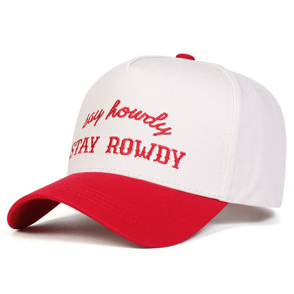 Unisex Stay Rowdy Letter Embroidery Baseball Caps Spring Autumn Outdoor Adjustable Casual Hats Hip